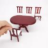 Abaodam 1Set Mini House Miniature Furniture Wooden Dining Table Chair for Dollhouse Decor for Living Display Detail Lightweight Design view 2