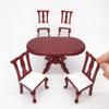 Abaodam 1Set Mini House Miniature Furniture Wooden Dining Table Chair for Dollhouse Decor for Living Display Detail Lightweight Design view 4