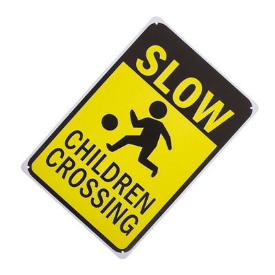 Ciieeo Boys and Girls Crossing Safety Sign Boy Girl at Play Sign for Street Messaging