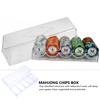 BESTonZON Poker Chip Storage Box Clear Organizer with 5 Compartments Large Capacity Portable Game Chip Container for Poker and Mahjong 8.18X3.14X2.28 Inch view 2
