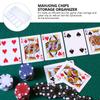 BESTonZON Poker Chip Storage Box Clear Organizer with 5 Compartments Large Capacity Portable Game Chip Container for Poker and Mahjong 8.18X3.14X2.28 Inch view 3
