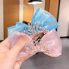 HywkingGrt 2Pcs Mini Princess Hair Accessories, Sparkly Mini Bows, Diamond Crown Pins, Ribbon Clips, and Metal Snap Barrettes for Girls' Birthday Hairstyling (Pink and Blue) view 4