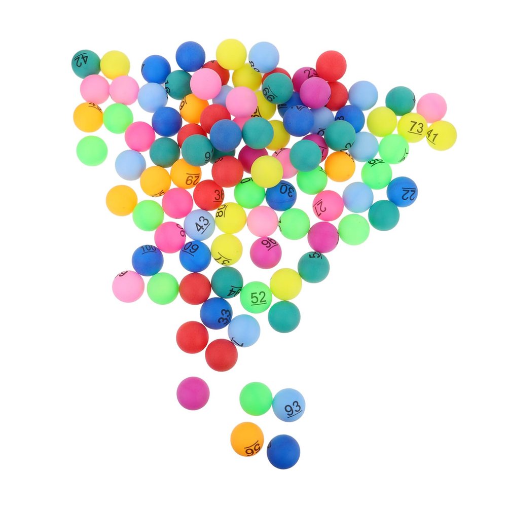 BRIGHTFUFU 100pcs Colorful Numbered Raffle Balls for Party Games Vibrant Multi Bingo Accessories for Birthdays Bar Celebrations and Unique Giveaways
