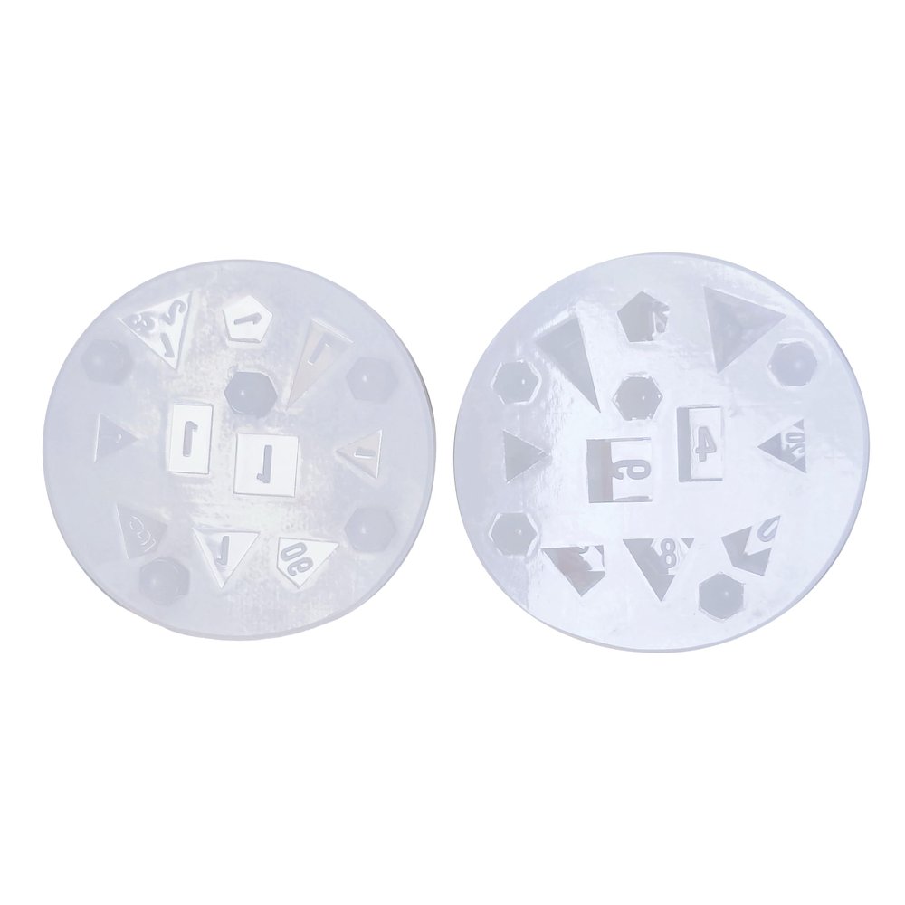 10 Piece - Sharp Edge Polyhedral Dice Slab Mold - DND - Cap Style - Includes Two - D20's & Three - D4 Shapes