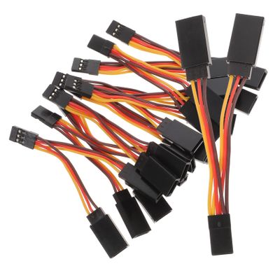 LIOOBO 10Pcs Rc Receiver Extension Cord Flexible Male to Female Wire for Rc Cars Helicopters Planes Lightweight Splitter Accessory