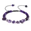 8mm Natural Stone Chip Beads Opal Bracelet Handmade Braided Bracelets For Women Men,Amethyst,19cm Adjustable view 1