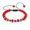 8mm Natural Stone Chip Beads Opal Bracelet Handmade Braided Bracelets For Women Men,Amethyst,19cm Adjustable view 2