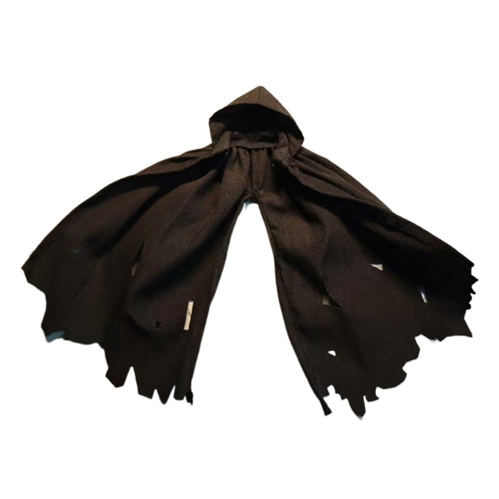 1/12 Action Figure Clothes Cape with Hat Fashion Mini Dress up Miniature Clothing Doll Clothes for 6 inch Male Female, Black