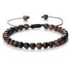 Natural Stone Round Beads Men Hematite Bangles 6mm Tiger Eye Onyx Beads Bracelet Women,Tiger Eye,17-29cm view 1