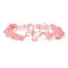 5-8mm Natural Stone Butterfly Bracelet Irregular Lapis Lazuli Malachite Gravel Chip Beads Stretch Bracelets For Women Men,Clear Quartz,19cm view 2