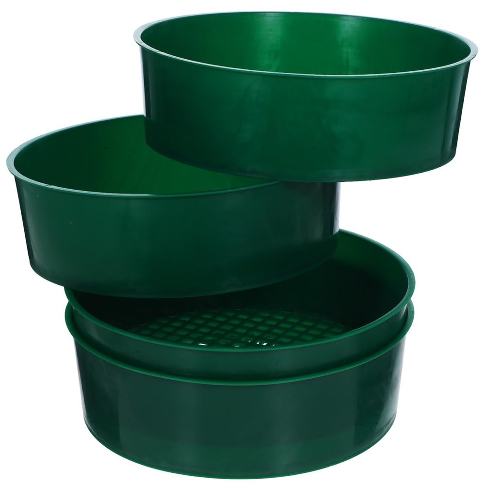 HIAKDOFT 4pcs Multi-use Soil Sieve for Garden Lightweight Mesh Sifting Pan for Soil Rocks and Debris for Gardening Composting and Beach Play