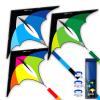 3-Piece Set Delta Kite for Easy to Fly Large Kite for Kids and Adults - Perfect Family Outdoor Toy, Beach Fun for Family Activities (Petal Blue+Green+Yellow, 3) view 1