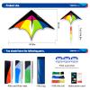 3-Piece Set Delta Kite for Easy to Fly Large Kite for Kids and Adults - Perfect Family Outdoor Toy, Beach Fun for Family Activities (Petal Blue+Green+Yellow, 3) view 3