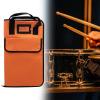 Colaxi Drum Stick Bag Drumstick Handbag Holder Heavy Duty Teens Hold 12 Pair Professional with Large Pockets Storage Bag Mallet Case, Orange view 2