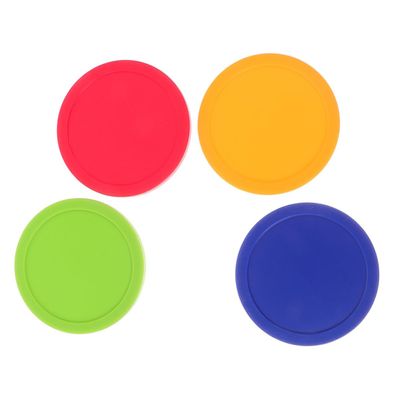 Toyvian 4pcs Hockey Pucks Bright Colored Replacement for Ice Hockey Tables Smooth Sliding Design for Game Rooms and Arcade Tables Easy to Spot Surface