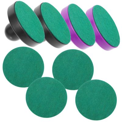 Sosoport 1set Air Hockey Pucks and Ice Hockey Table Accessories Includes and Strikers Felt Pads for Game Rooms and Parties