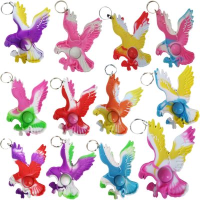 100 Packs Bulk Fidget Bubble Bulk Mini Pop Eagles Aniamls shape Keychain , Holiday Party Favors Supplies Classroom summer Student gifts