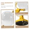 Angoily Crystal Globe Decoration Transparent World Globe with Stand Golden World Map Handicraft for Home Office Classroom Store Decor view 3