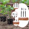 IEUDNS Hand Spade Rake Trowel Mini Gardening Tools with PU Leather Storage Bag Practical Planting Tools for Yard Flower Potting, Black view 3