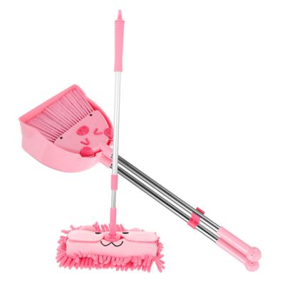 Healeved 1Set Boy Girl Broom and Dustpan Set Cartoon Design Boy Girl Cleaning Kit with Mop Safe for Boy Girl for Home and Kindergarten Use Small Broom Dustpan Set for Boy Girl