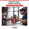 ALPI Wooden Tower Puzzle - Fun Block Games for Kids and Adults - 36 Pieces Wooden Stacking Blocks with Storage Case - Durable Tumbling Tower Game for Family Game Nights & Travel - Red, 6 view 2