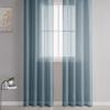 HooHero Dark Blue Modern Simple Style Soft Breathable Dolly Solid Color 100 Width Sheer Curtains Voile Window Treatment Basic Rod Pocket Top for Living Kids Room Bedroom view 1
