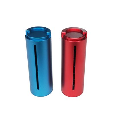 2PCS Packed Blue&Red Color Pool Metal Aluminum Quarter Coin Holder, Spring Loaded, with Transparent Slot, Quarter Coin Dispensers