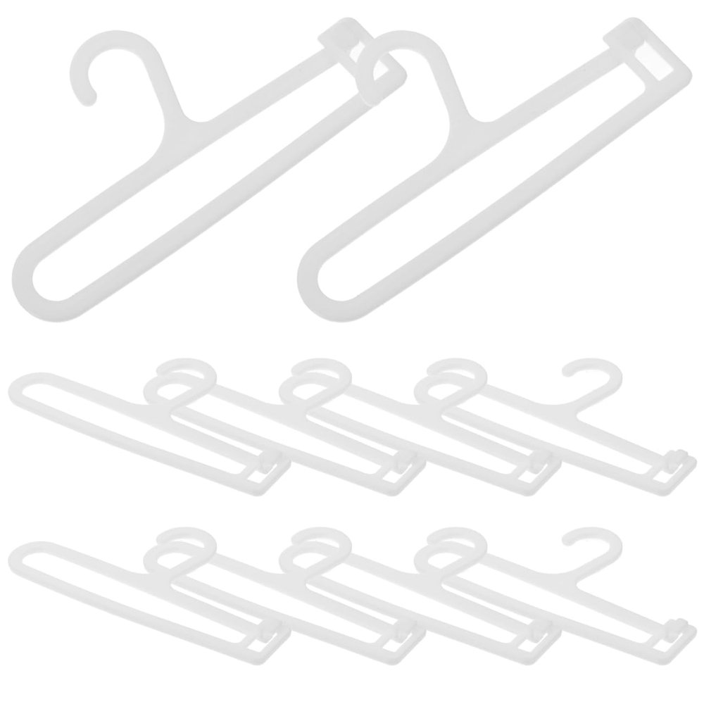 10PCS Mini Doll Clothes Hangers, Plastic Doll Hangers Clothing Organizers Accessories Dollhouse Dress Outfit Display for Dollhouse Stylish Wardrobe Display and Storage