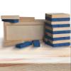ALPI Wooden Tower Puzzle - Fun Block Games for Kids and Adults - 36 Pieces Wooden Stacking Blocks with Storage Case - Durable Tumbling Tower Game for Family Game Nights & Travel - Blue, 6 view 1