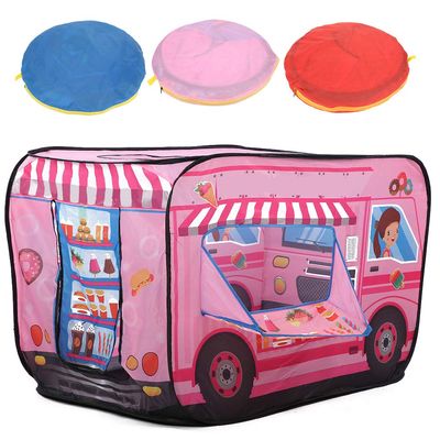 Foldable Children Play Tent, Ice Truck Fire Fighting Police Bus Theme, Children Up Playhouse for Outdoor Outdoor Games, Durable Camping Toy House for Boys Girls
