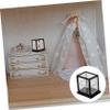 Abaodam 6pcs Miniature Transparent Bakery Display Cabinet for Dollhouse Decoration Double Layer Cake Stand Sliding Door Model for Store Scenes view 3