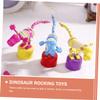HANABASS 2pcs Wooden Dinosaur Toys Painted Dinosaur Rocking Toys for Boys and Girls Giant Cartoon Animals view 3