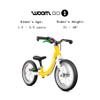 woom GO 1 Balance Bike for Toddlers 18 Months to 3.5 Years Old, 12-Inch Lightweight Bicycle with Handbrake & Steering Limiter for Boys & Girls - Yellow view 2