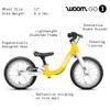 woom GO 1 Balance Bike for Toddlers 18 Months to 3.5 Years Old, 12-Inch Lightweight Bicycle with Handbrake & Steering Limiter for Boys & Girls - Yellow view 3