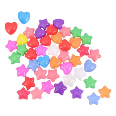 HANABASS 80pcs Strong and Star and Heart Balls Pool Party Pits Beach Balls Bulk Bouncy Boys and Girls Toys
