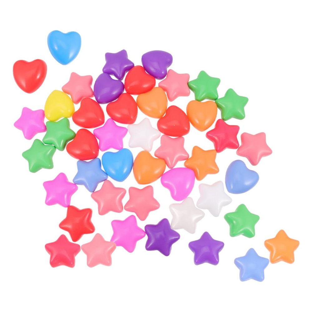 HANABASS 80pcs Strong and Star and Heart Balls Pool Party Pits Beach Balls Bulk Bouncy Boys and Girls Toys