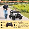 24V Powered Truck 2 Seater Kids Ride On Car,Parent Remote Control,4WD 800W Motor,3 Adjustable Speeds for Ages 3+,Built-in Music Player,Kids Electric Ride On Toys with Easy Assembly, White view 4