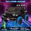 24V Powered Truck 2 Seater Kids Ride On Car,Parent Remote Control,4WD 800W Motor,3 Adjustable Speeds for Ages 3+,Built-in Music Player,Kids Electric Ride On Toys with Easy Assembly, Black view 3