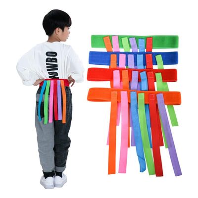 4Pcs Tail-Pulling Game Props for Kids Fun Oxford Fabric Belts for Outdoor Play Enhance Parent-Child Interaction and Logical Thinking