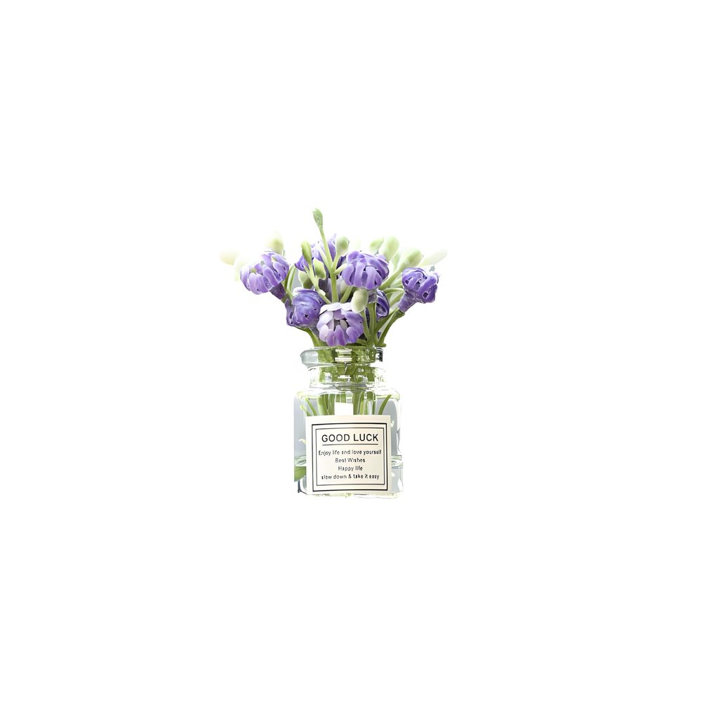 1:6 Scale Miniature Flowers in Vase Set for Dollhouse Displays, Realistic Tiny Floral Arrangements for Train Platforms, Fairy Gardens and Micro Landscapes (D)
