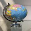 Decorative World Globe with Antique Finish, Desktop Globe with Metal Stand, Educational Geographic Map for Home Office view 1