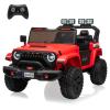 24V Powered Truck 2 Seater Kids Ride On Car,Parent Remote Control,4WD 800W Motor,3 Adjustable Speeds for Ages 3+,Built-in Music Player,Kids Electric Ride On Toys with Easy Assembly, Red view 1