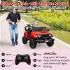 24V Powered Truck 2 Seater Kids Ride On Car,Parent Remote Control,4WD 800W Motor,3 Adjustable Speeds for Ages 3+,Built-in Music Player,Kids Electric Ride On Toys with Easy Assembly, Red view 4