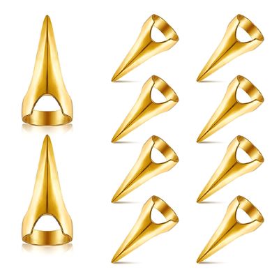 12Pcs Metal Full Finger Rings, Multi-Functional Hair Parting Tools for Cosplay, Hairstyling and Braiding, Retro Punk Claws Design with Anti-Slip Grip, Hair Extension Accessories