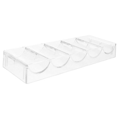 Yardwe Acrylic Poker Chip Tray Holder Multi-Grid 100 Chips Storage Design for Game Night Supplies