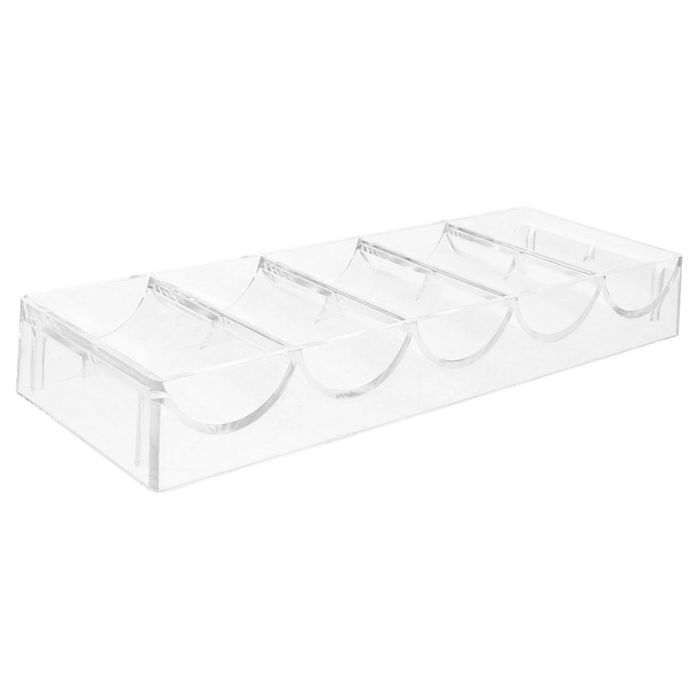 Yardwe Acrylic Poker Chip Tray Holder Multi-Grid 100 Chips Storage Design for Game Night Supplies