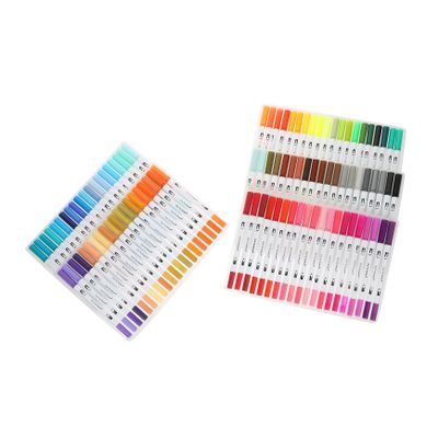 Angoily 100pcs Coloring Markers Art Brush Markers Boys and Girls Coloring Book Fine Tip Pens Dual Tip Supplies
