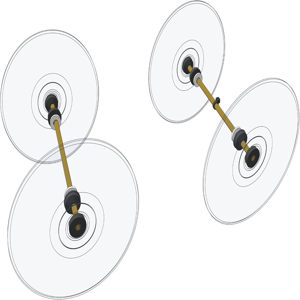 20-Pack of Ultra-Thin, Low Inertia Wheels, 10-Brass Axles, and 20-DVD/CD Spacers for Mousetrap/Rubber Band Powered car and All STEM Vehicle Projects.