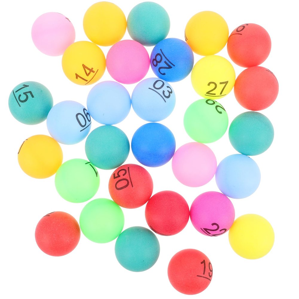 TOYANDONA 30pcs Bingo Balls Plastic Game Balls for Party Carnival Numbers Raffle Bingo Game Decorations