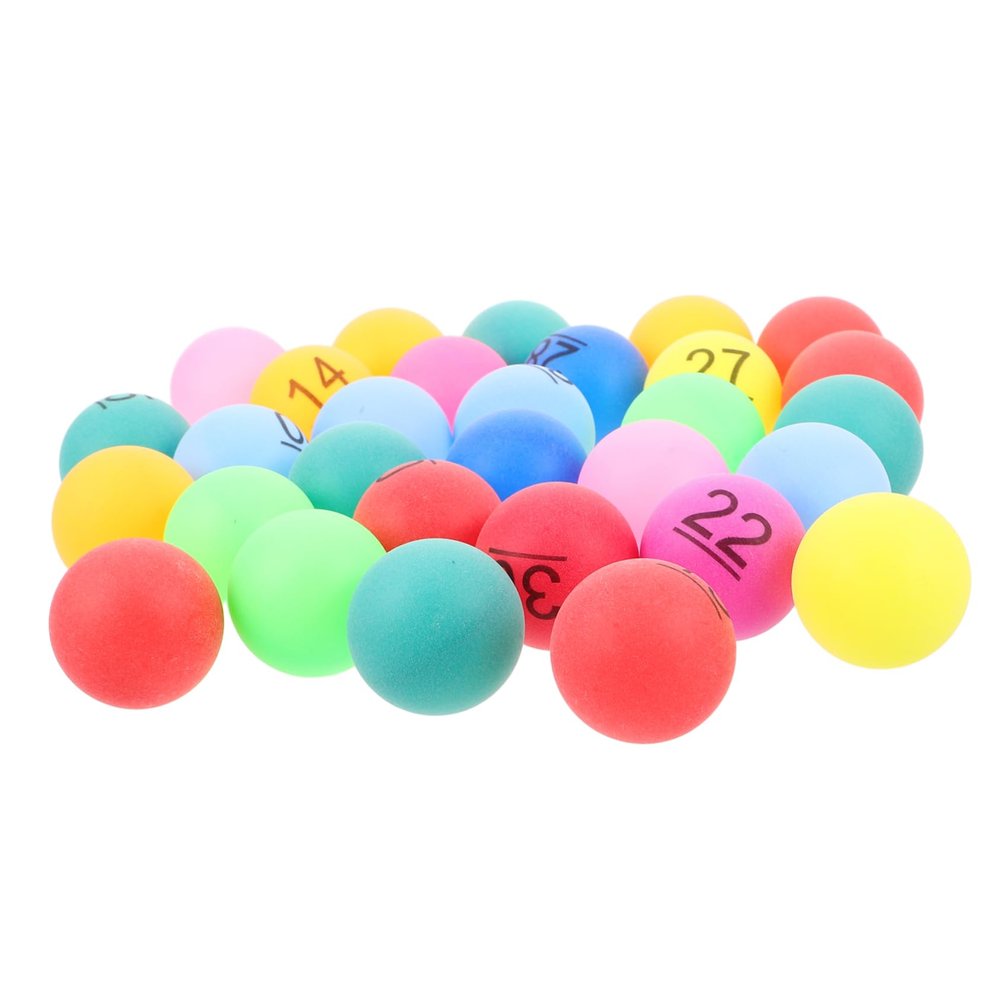 CORHAD 30pcs Lottery Balls Numbers Plastic Bingo Game Balls Hollow for Bar Parties Replacement